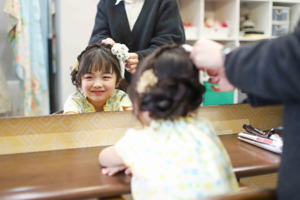 七五三(753)奈良市_フォトスタジオワタナベ(渡辺写真館)奈良柏木店_着付けヘア